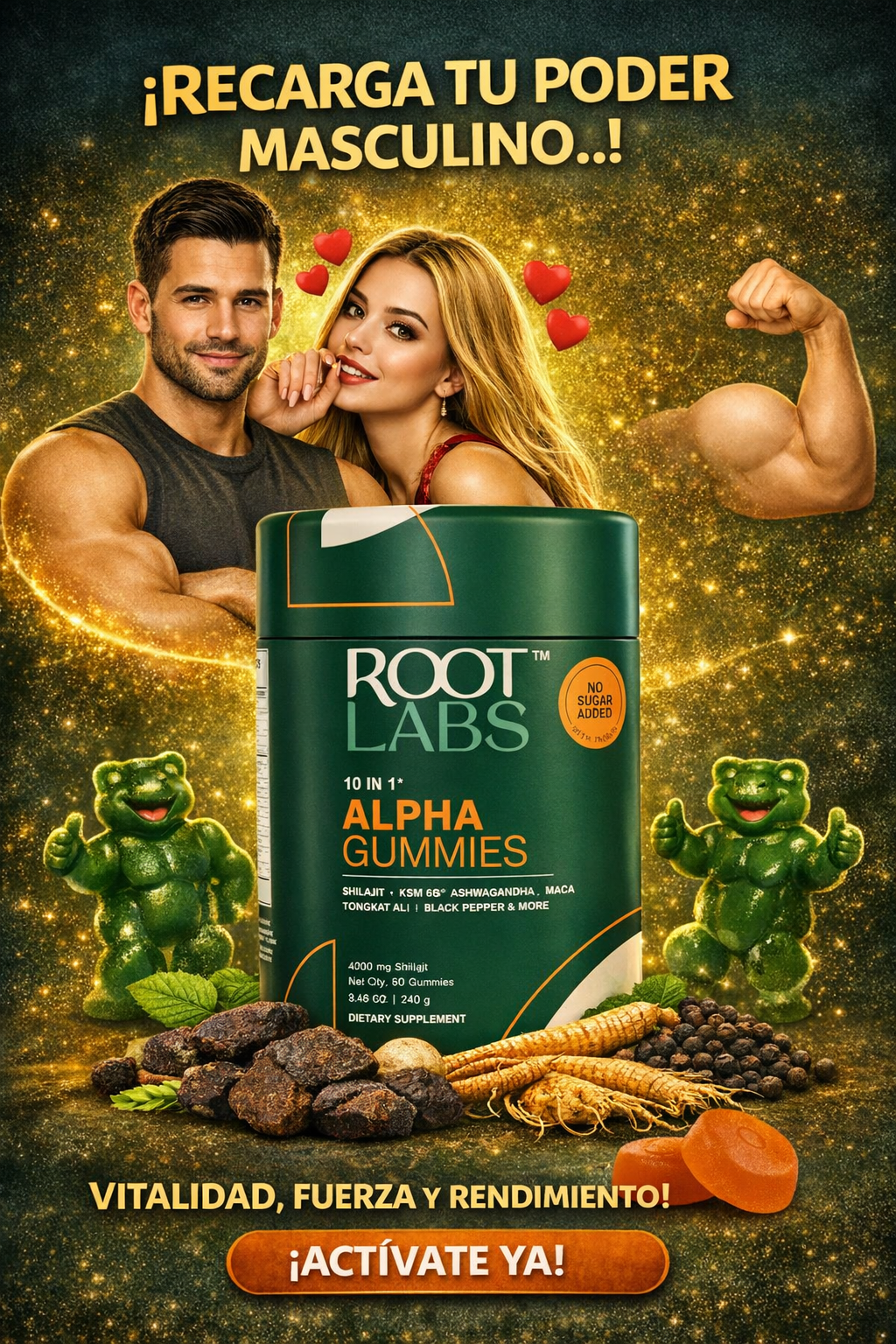 Alpha Gummies 10 en 1 – Potencia Masculina Diaria